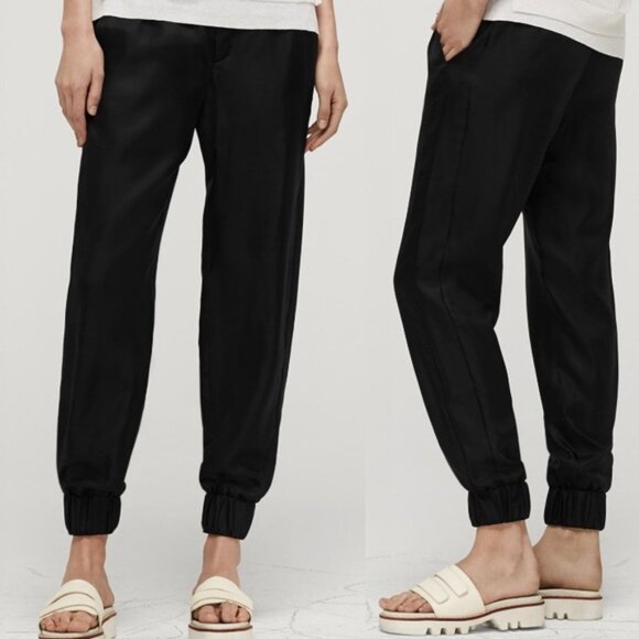 Rag & Bone Silk Jogger Pant in Caviar size 6 - Picture 1 of 6